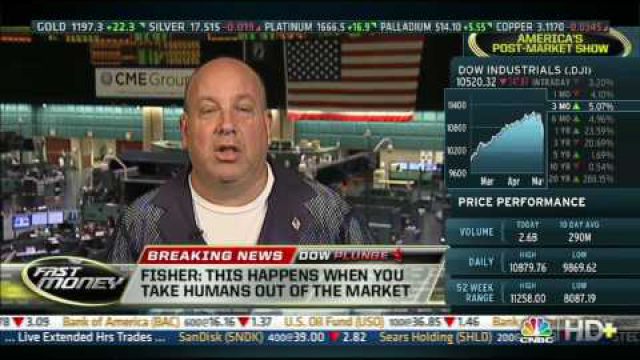 CNBC, 050610, Another plunge in the stock market will happen says Mark Fisher (Dow 10,520)