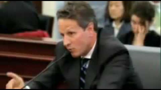 Tiny Tim Geithner Asked to Resign for Sending Economic Train to Wrecking Yard; he responds!.mp4